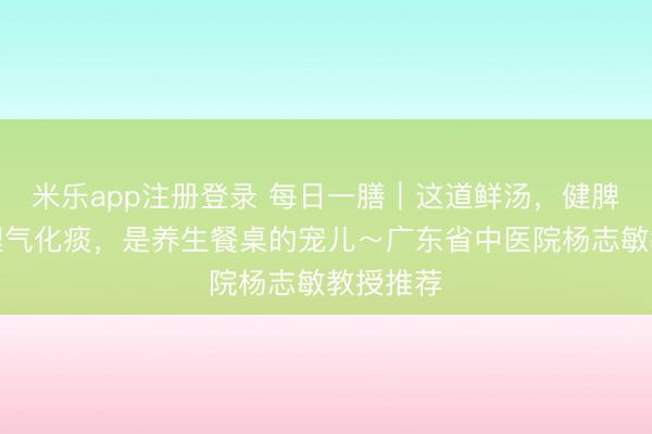 米乐app注册登录 每日一膳｜这道鲜汤，健脾祛湿，理气化痰，是养生餐桌的宠儿～广东省中医院杨志敏教授推荐