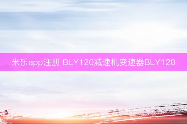 米乐app注册 BLY120减速机变速器BLY120