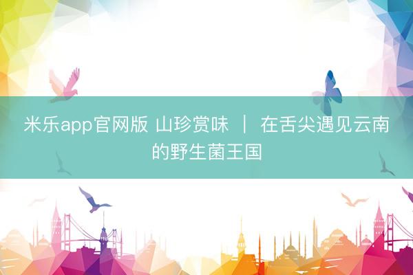 米乐app官网版 山珍赏味 ｜ 在舌尖遇见云南的野生菌王国