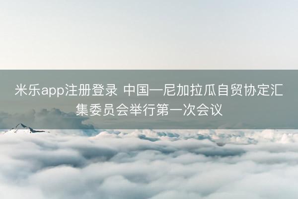 米乐app注册登录 中国—尼加拉瓜自贸协定汇集委员会举行第一次会议
