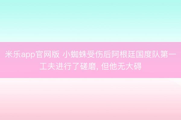 米乐app官网版 小蜘蛛受伤后阿根廷国度队第一工夫进行了磋磨， 但他无大碍