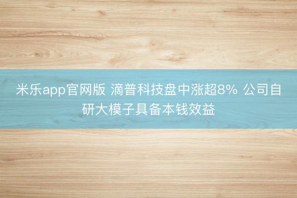 米乐app官网版 滴普科技盘中涨超8% 公司自研大模子具备本钱效益